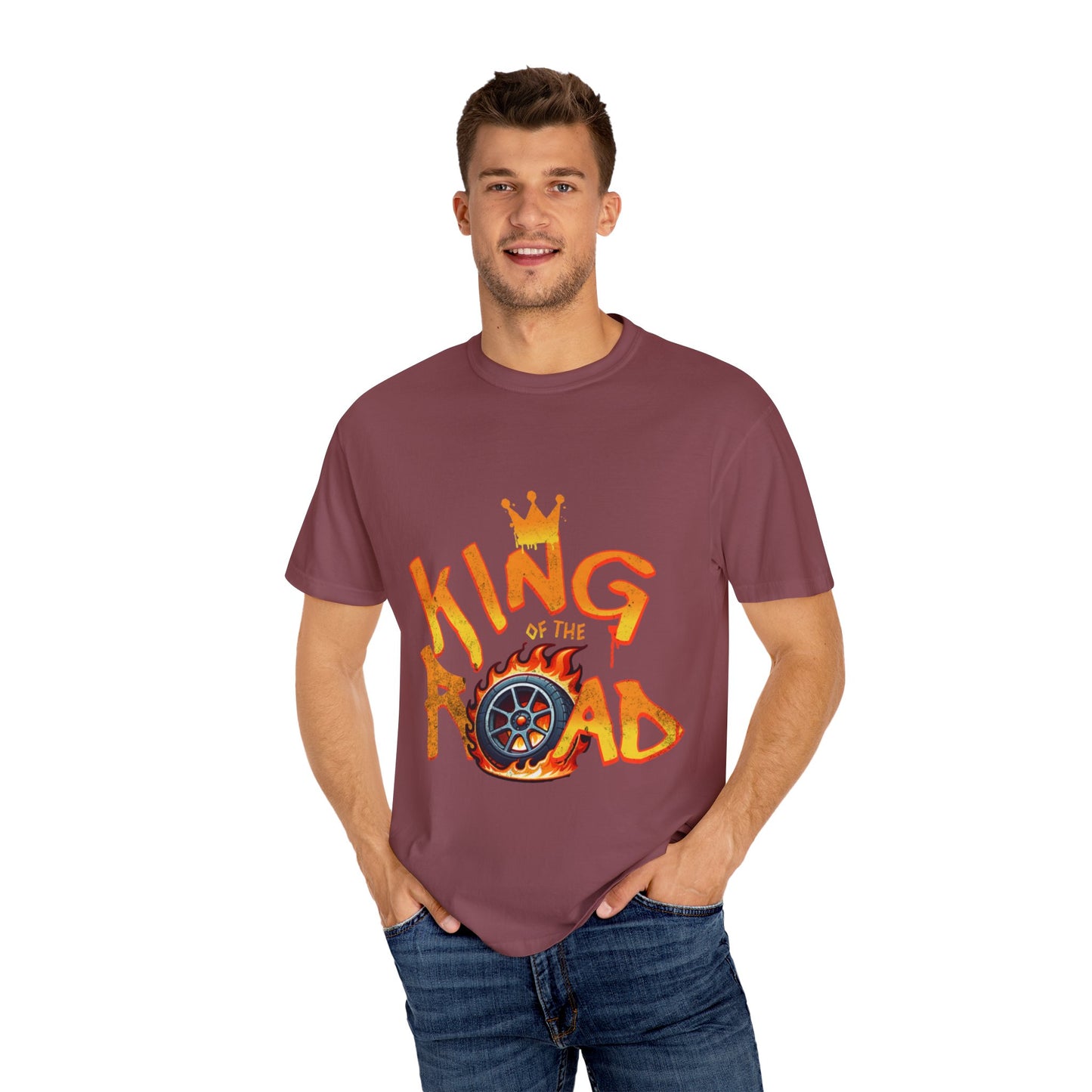 King of the Road Unisex Garment-Dyed T-Shirt - Perfect for Road Trips and Adventure Lovers