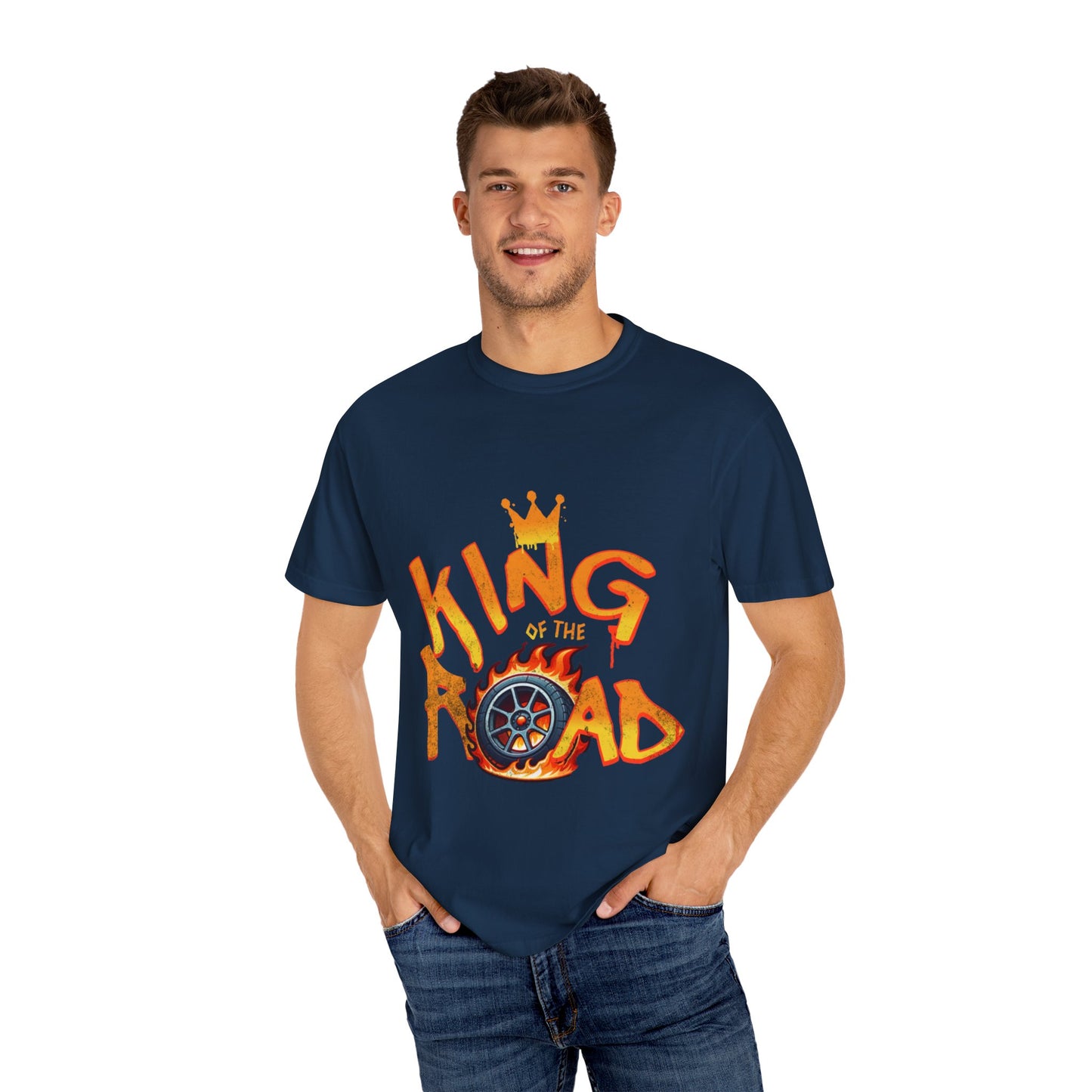 King of the Road Unisex Garment-Dyed T-Shirt - Perfect for Road Trips and Adventure Lovers