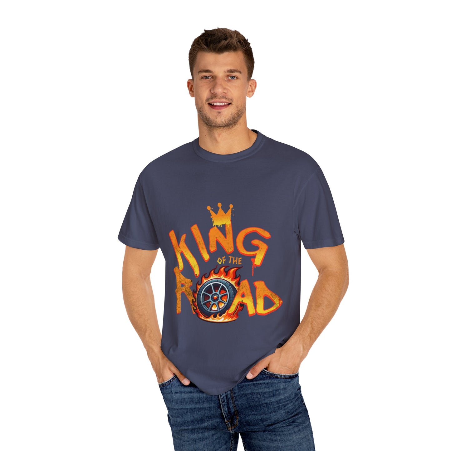 King of the Road Unisex Garment-Dyed T-Shirt - Perfect for Road Trips and Adventure Lovers