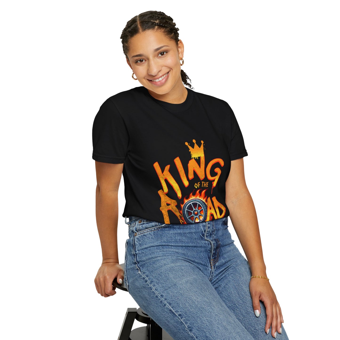 King of the Road Unisex Garment-Dyed T-Shirt - Perfect for Road Trips and Adventure Lovers