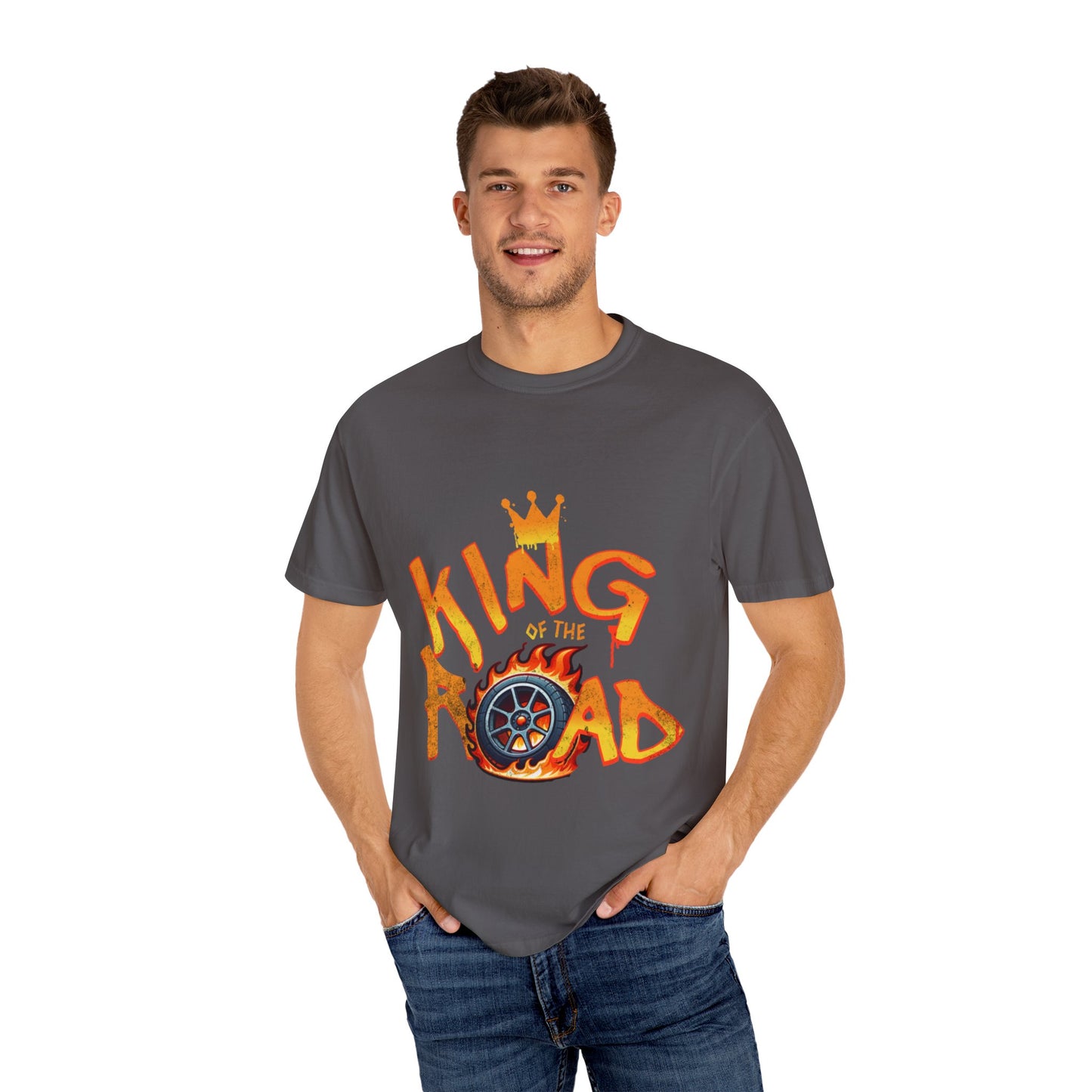 King of the Road Unisex Garment-Dyed T-Shirt - Perfect for Road Trips and Adventure Lovers