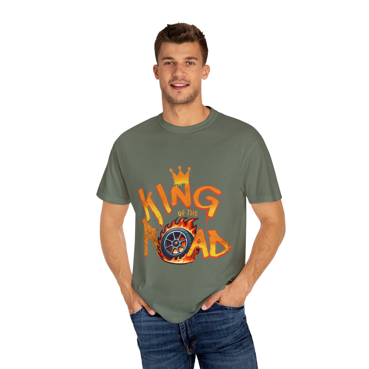 King of the Road Unisex Garment-Dyed T-Shirt - Perfect for Road Trips and Adventure Lovers