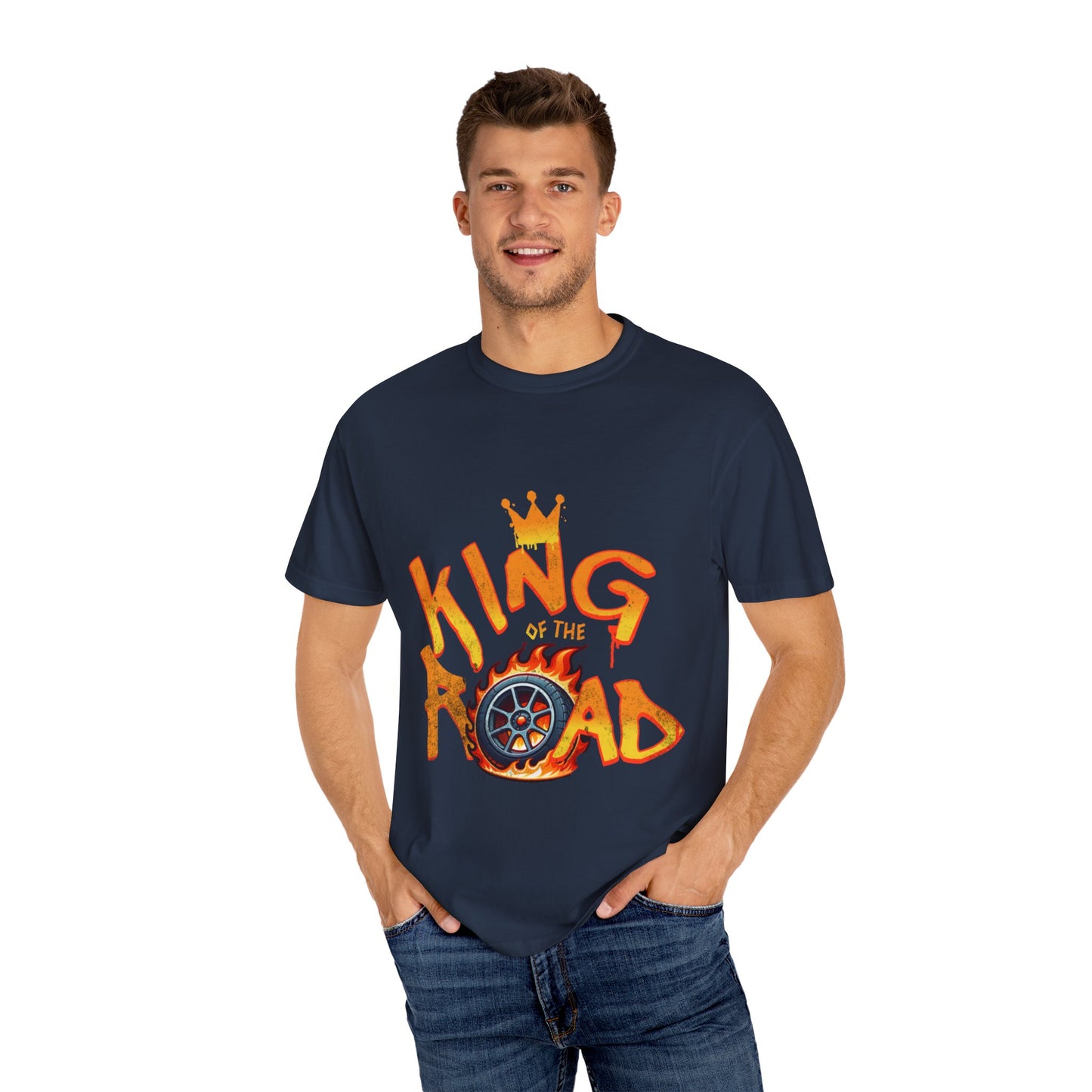 King of the Road Unisex Garment-Dyed T-Shirt - Perfect for Road Trips and Adventure Lovers