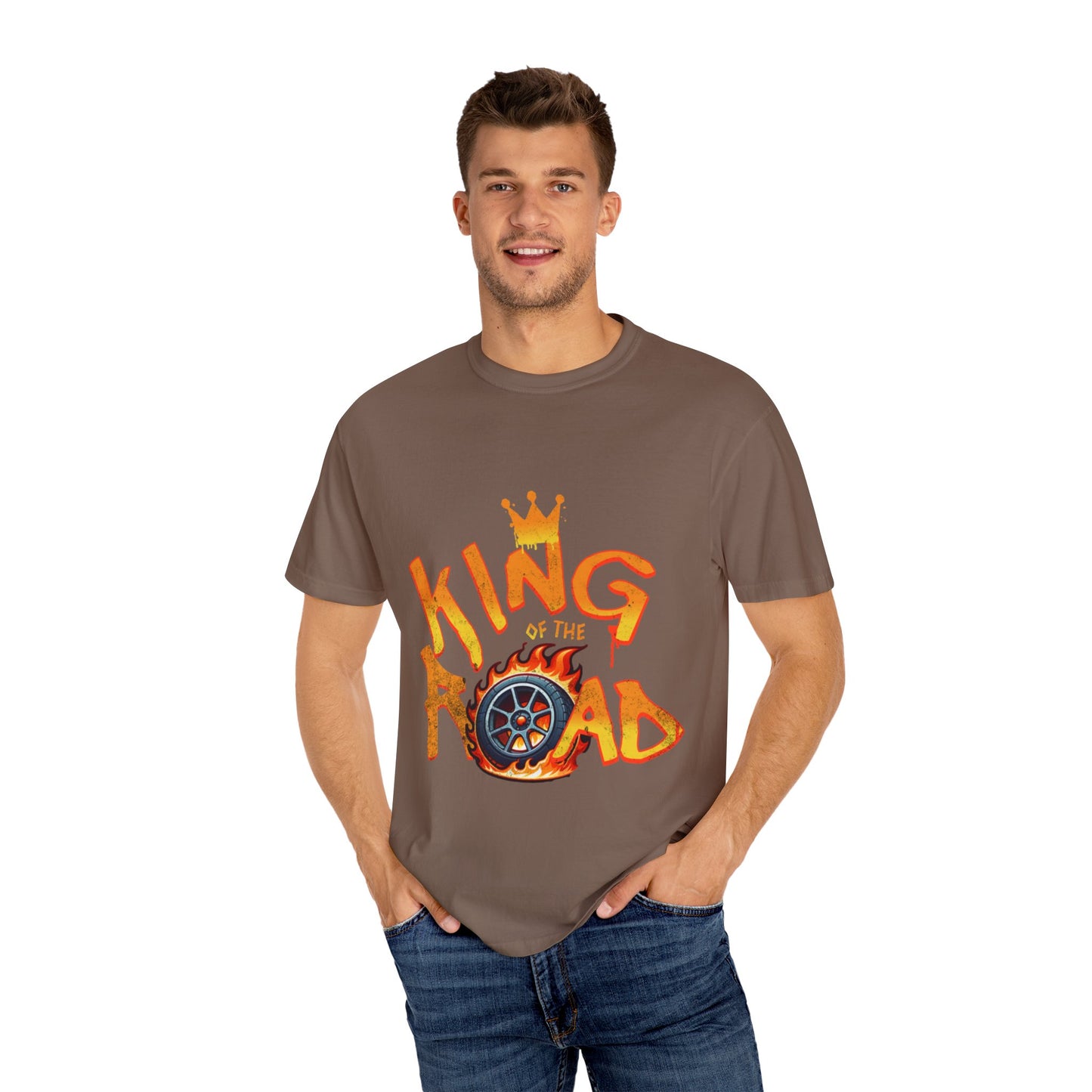 King of the Road Unisex Garment-Dyed T-Shirt - Perfect for Road Trips and Adventure Lovers