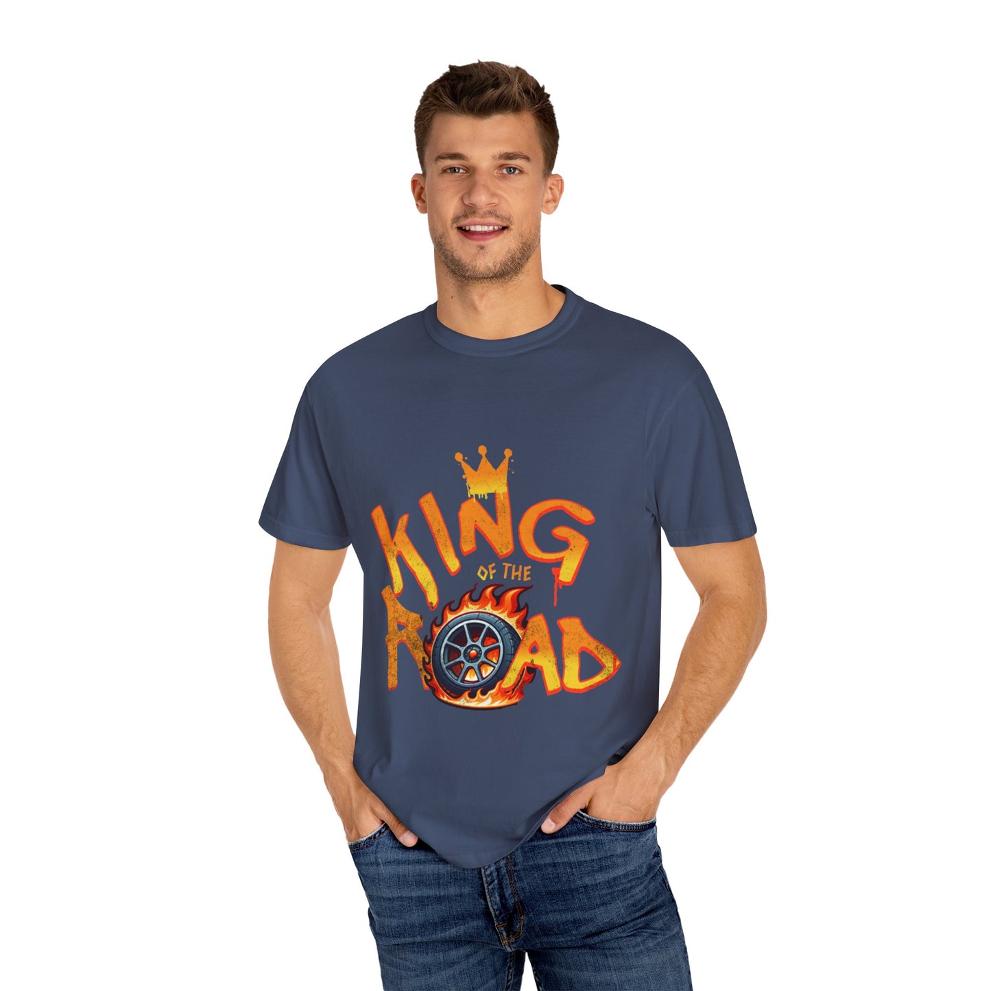 King of the Road Unisex Garment-Dyed T-Shirt - Perfect for Road Trips and Adventure Lovers