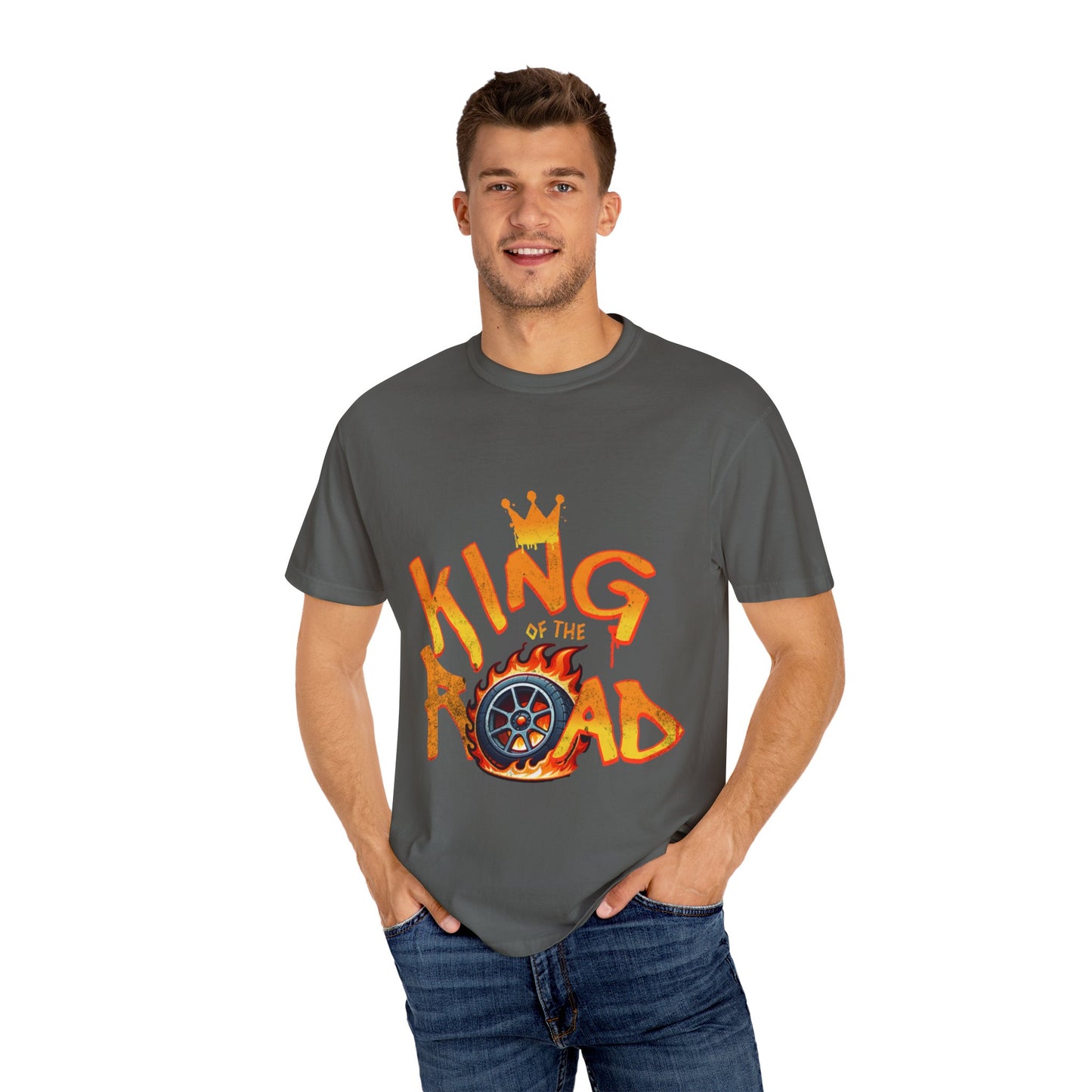 King of the Road Unisex Garment-Dyed T-Shirt - Perfect for Road Trips and Adventure Lovers