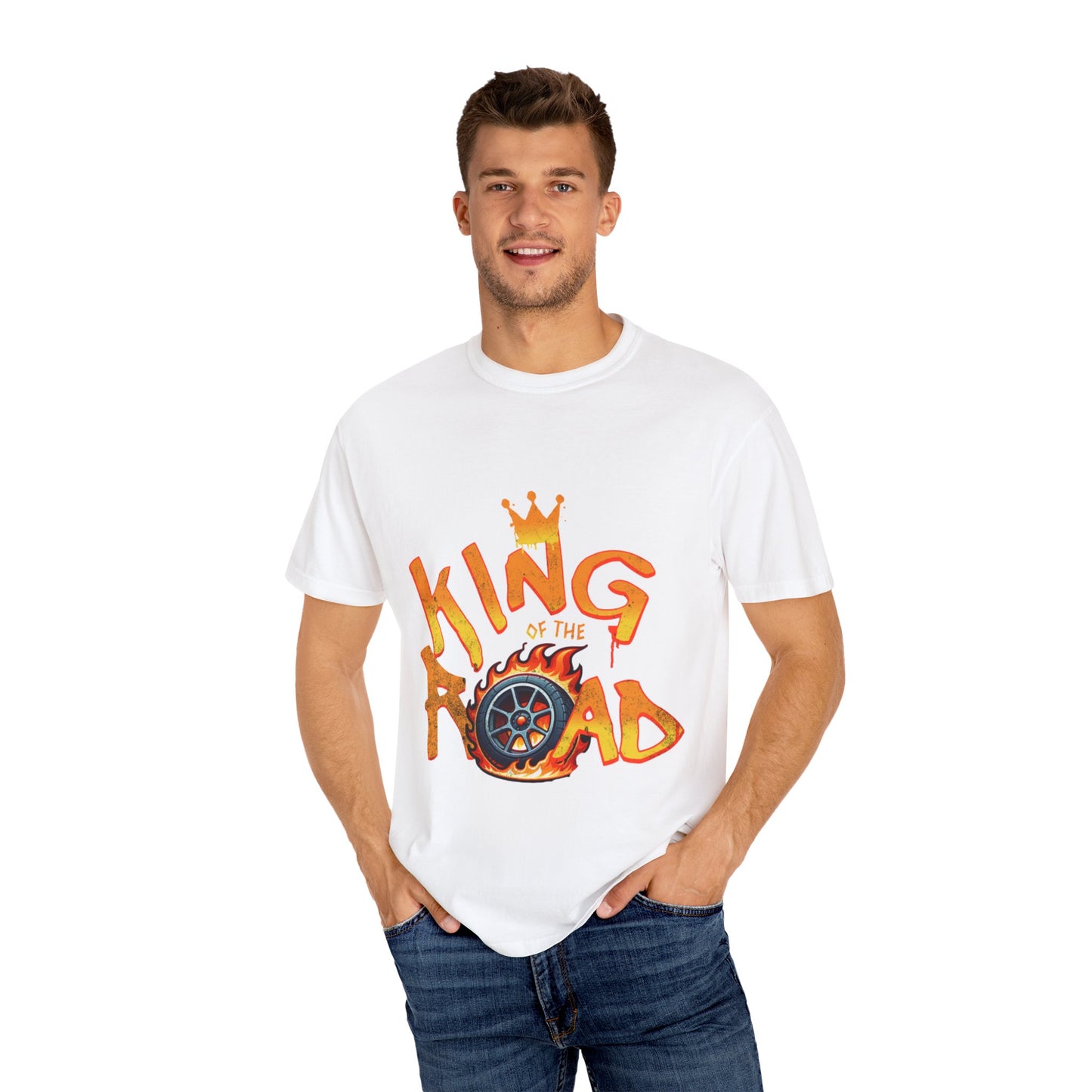 King of the Road Unisex Garment-Dyed T-Shirt - Perfect for Road Trips and Adventure Lovers